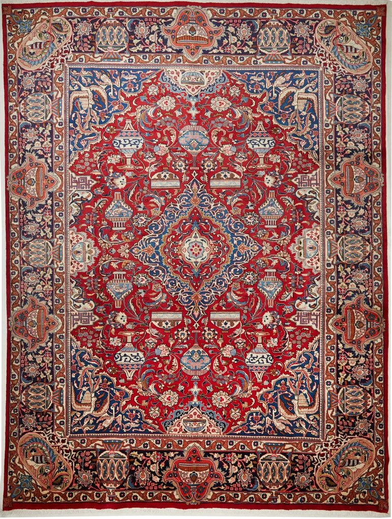Kashan Tappeto 390 x 290 (Iran) Annodato A Mano