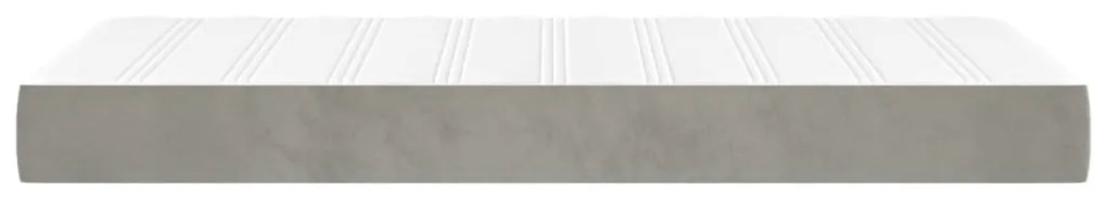 Materasso a Molle Grigio Chiaro 100x200x20 cm in Velluto