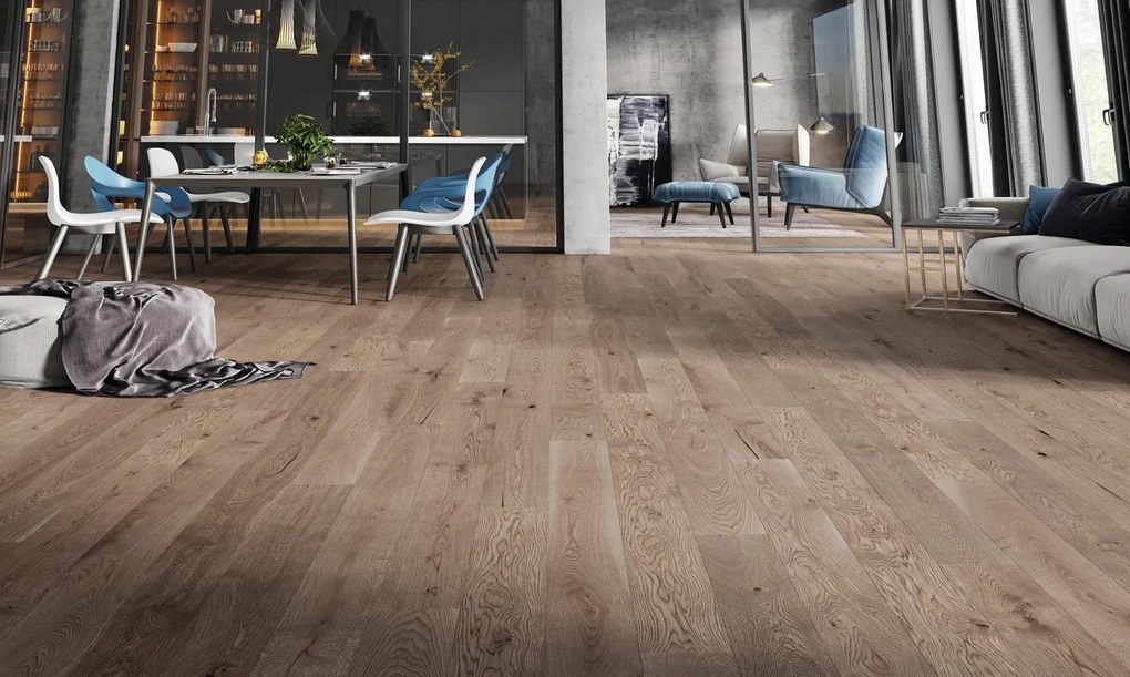 Parquet multistrato L ARTENS in grigio spazzolato natura 1.37 m²