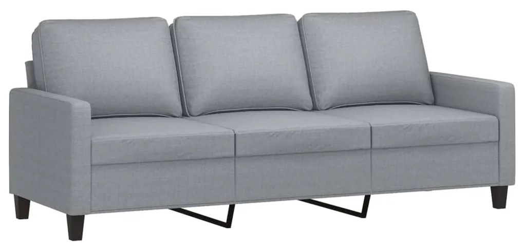 Set di divani 4 pz con cuscini grigio chiaro in tessuto