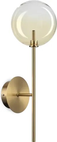 Equinoxe applique a parete ottone antico e ambra in vetro 1 luce at...