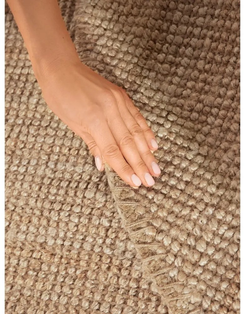 Tappeto rotondo di colore naturale in iuta ø 200 cm Bouclé Jaipur – Hanse Home