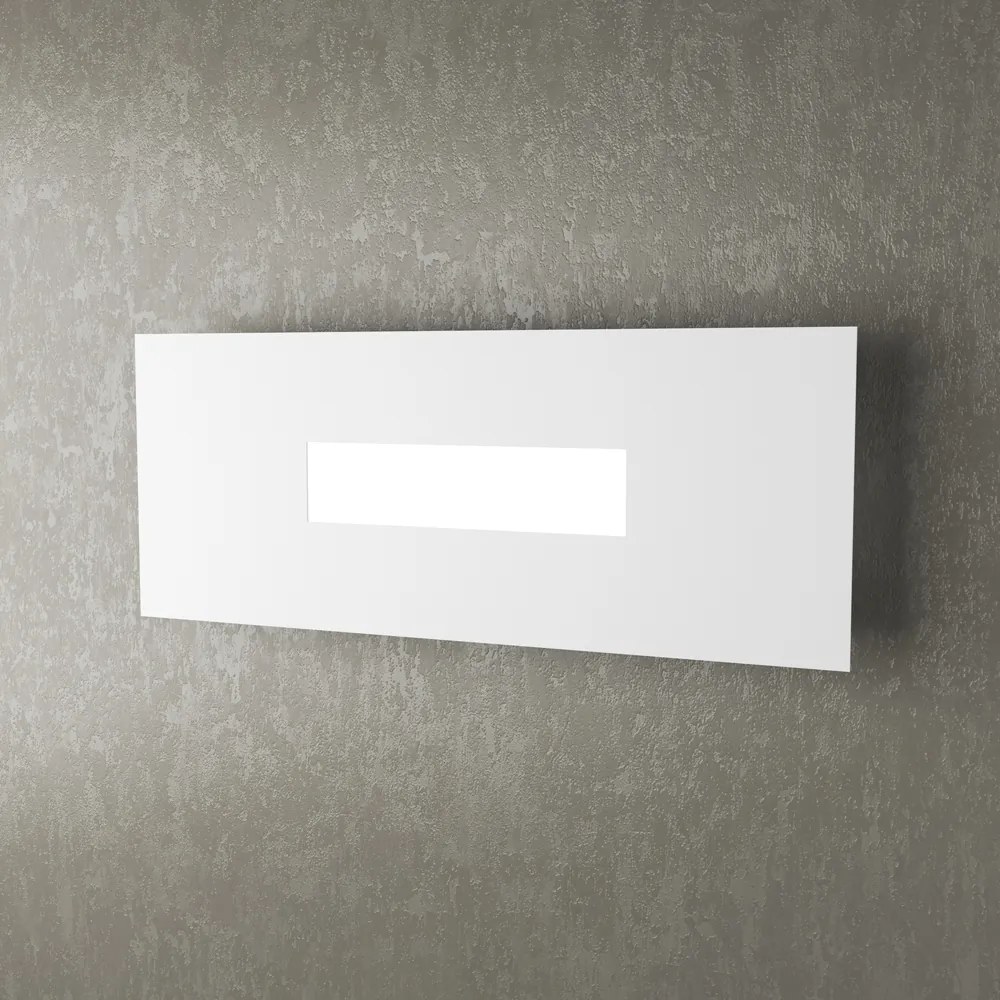 Applique Moderna Rettangolare Wally Metallo Bianco 1 Luce 2G11 40Cm