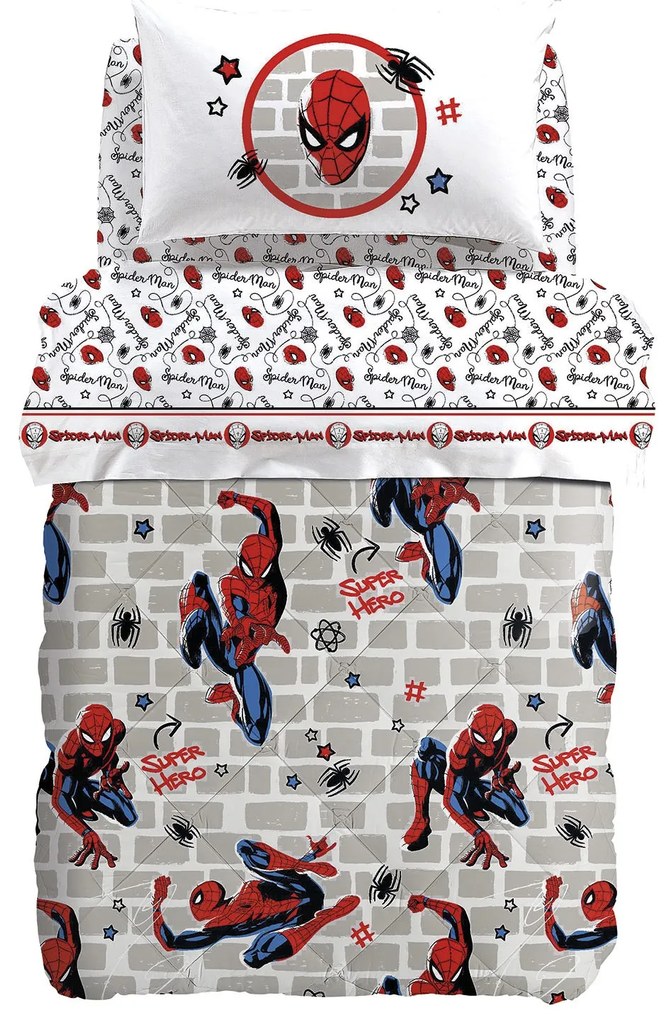 Trapunta Spider man Wall Singolo   in Cotone Marvel