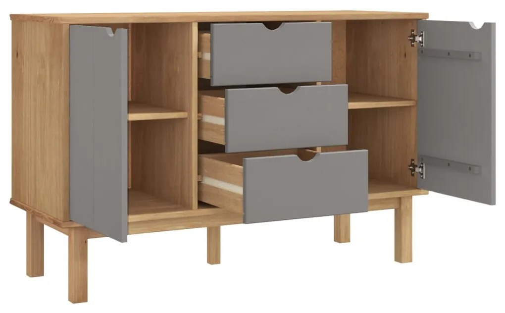 Credenza otta marrone e grigio 113,5x43x73 cm in legno di pino