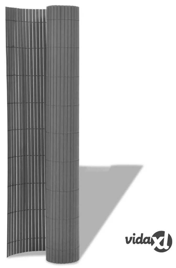 vidaXL Recinzione da Giardino a Doppio Lato in PVC 90x300 cm Grigia