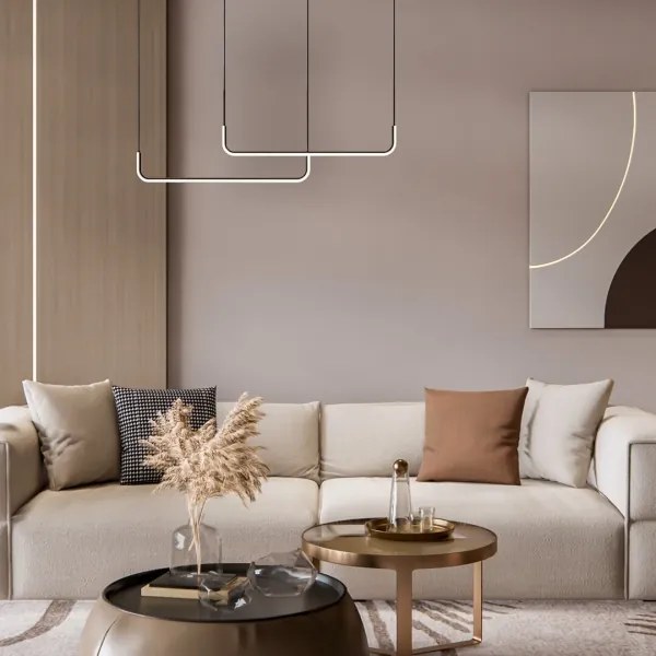 Lampadario LED a sospensione con filo HORIZONT 2xLED/11W/230V nero