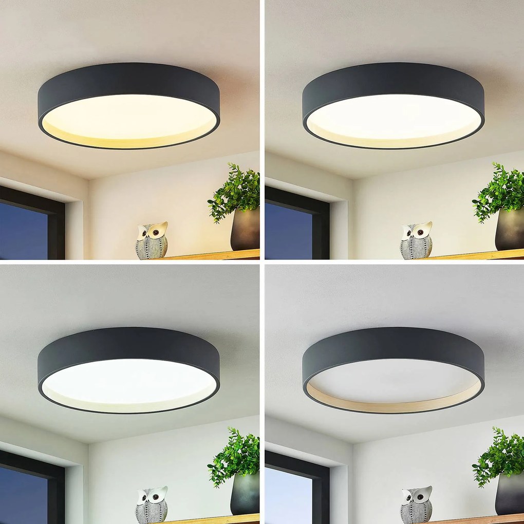 Plafoniera a LED Todor Lindby, dimmerabile, Nero, Soggiorno / Sala da pranzo, Plastica, Moderno, Plafoniera LED