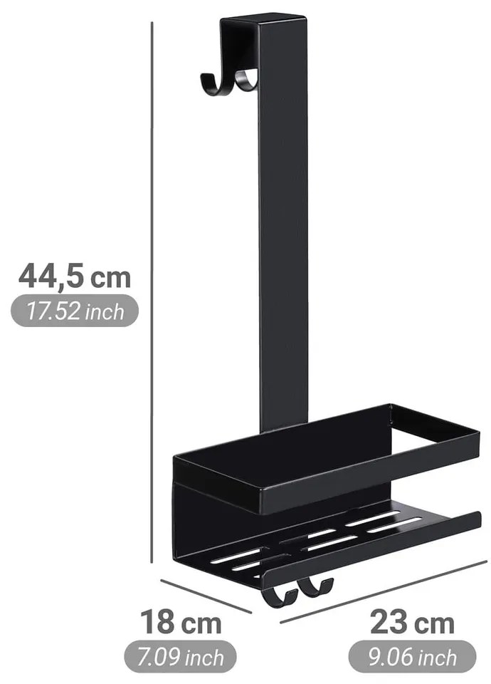 Mensola da bagno da appendere nera in acciaio inox Bribano – Wenko