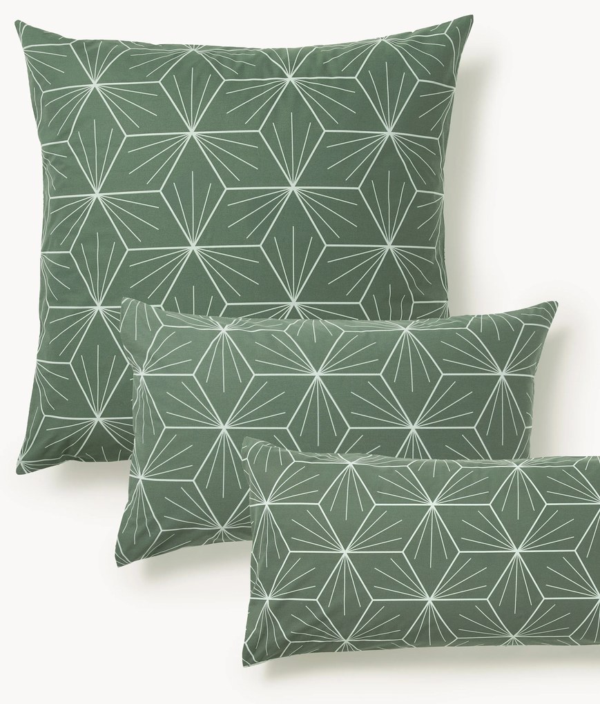 Federa reversibile in cotone con stampa geometrica Ilda