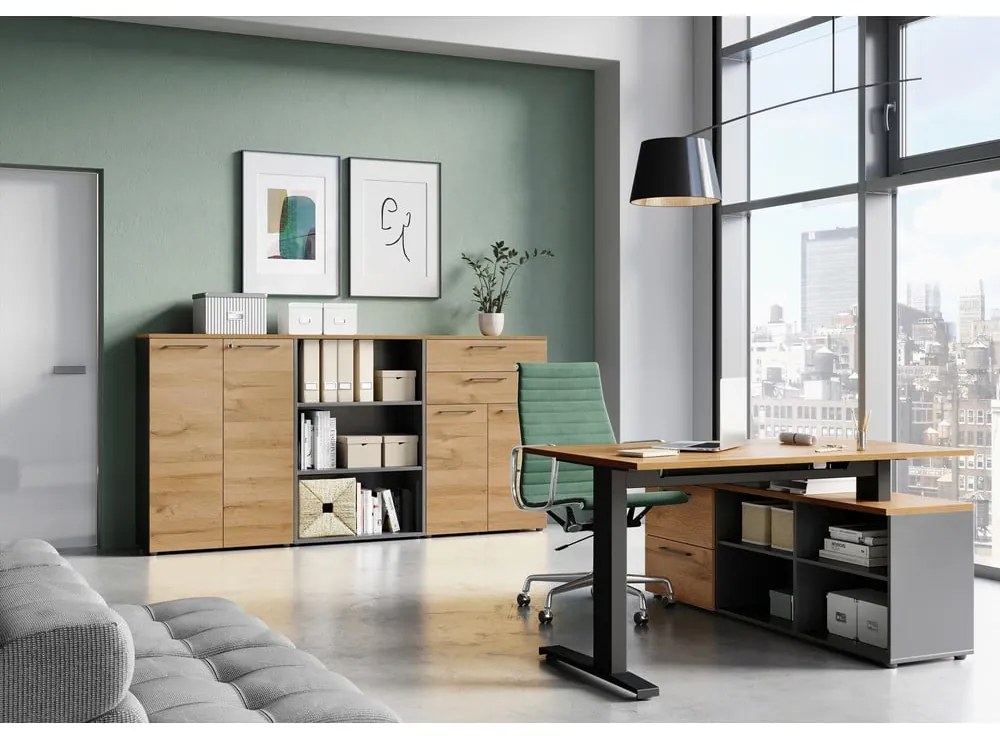 Mobile in rovere naturale antracite 80x120 cm Agenda - Germania