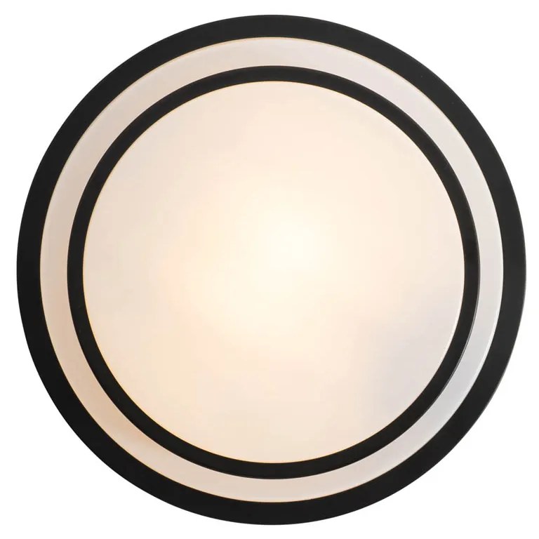 Plafoniera moderna nera con bianco 25 cm IP44 - Walden