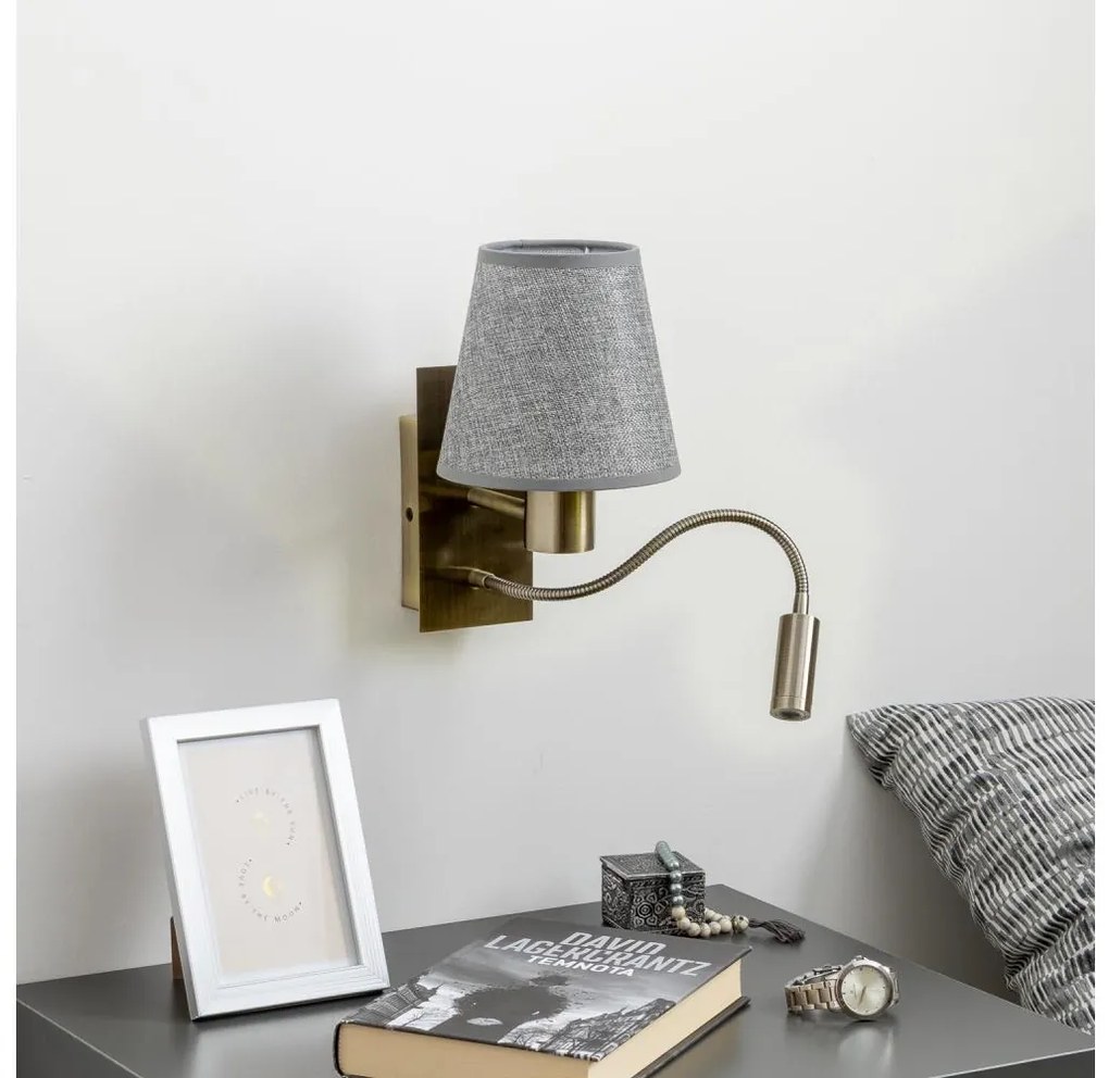 Brilagi - Applique a LED NUBILA 1xE27/25W/230V + LED/3W ottone/grigio