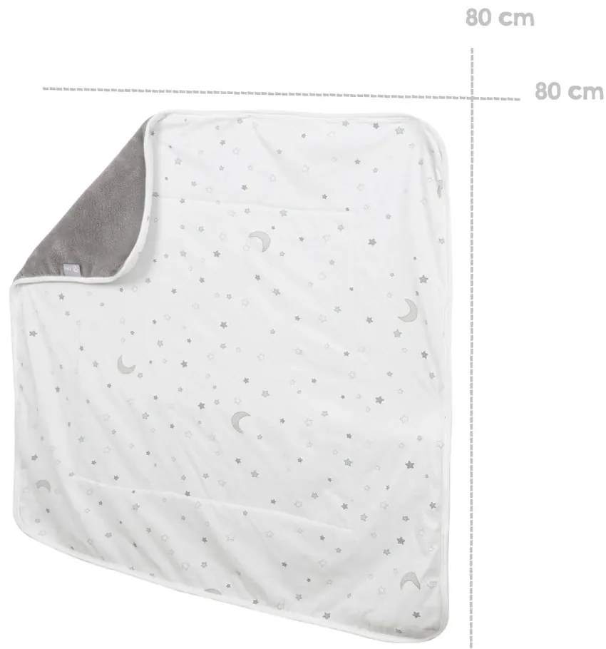 Coperta per neonati in cotone bianco e grigio 80x80 cm Strenenzauber - Roba