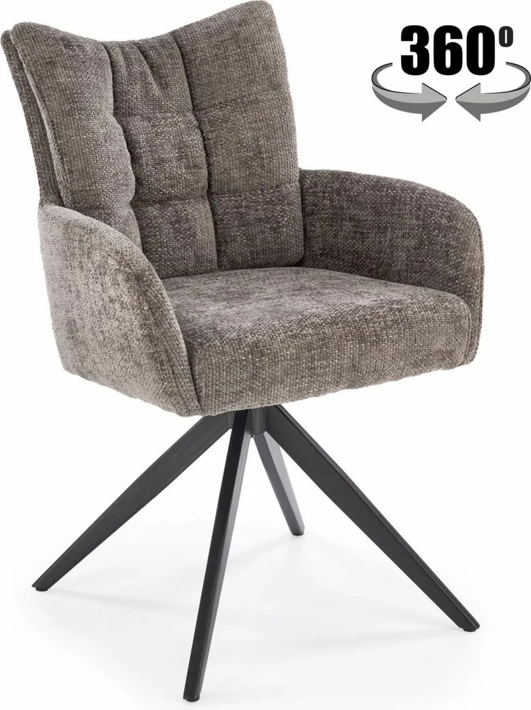 Sedia girevole K540 in tessuto grigio