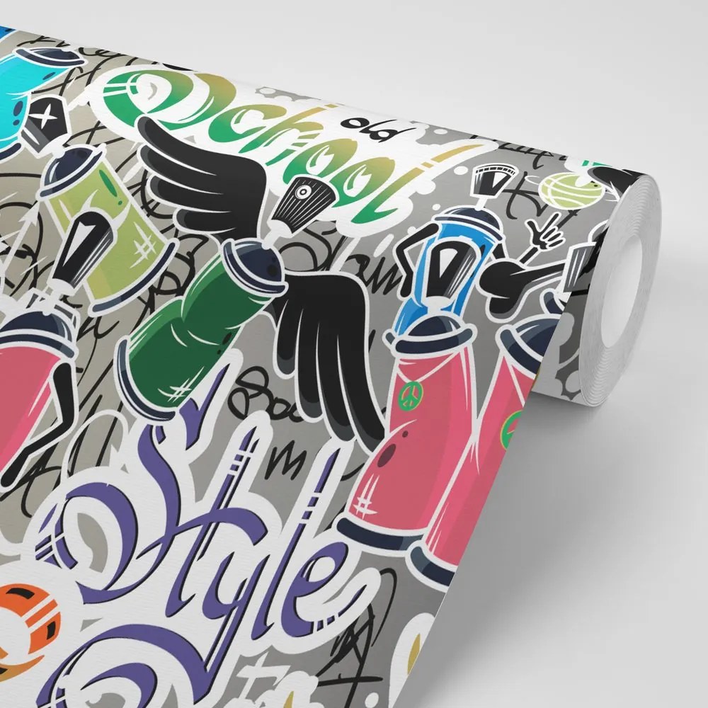 Carta da parati – Street art con elementi allegri