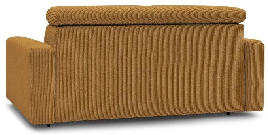 Divano color senape allungabile con rivestimento in velluto a coste 195 cm Monaco – Bobochic Paris