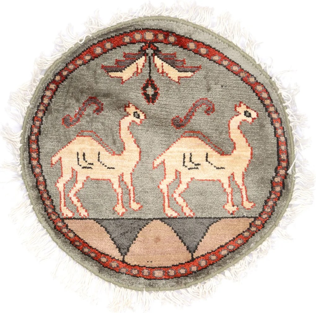 Agra Tappeto orientale 40x40 Nero (Indian) Annodato A Mano
