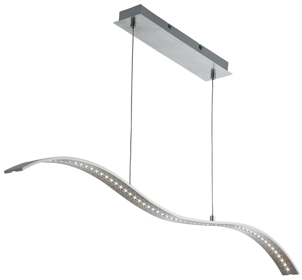 Lampadario Moderno Ala Acciaio Argento Marrone Led 10W 3000K