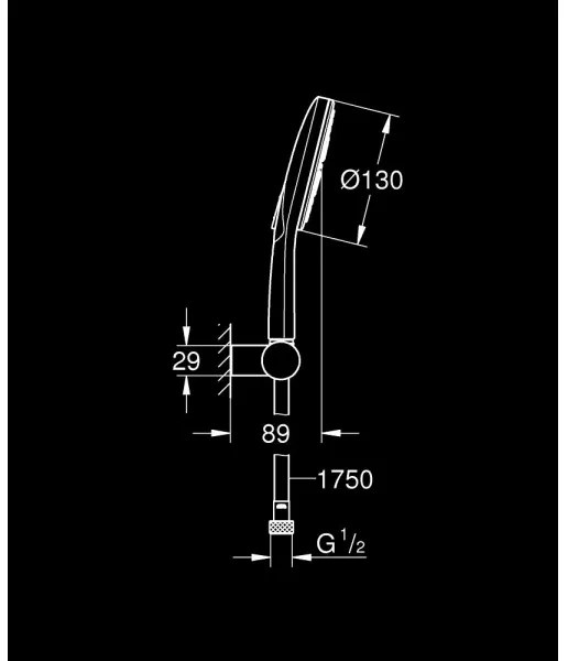 GROHE 26580000 - Set doccetta a mano RAINSHOWER SMARTACTIVE 130 1500 mm cromo