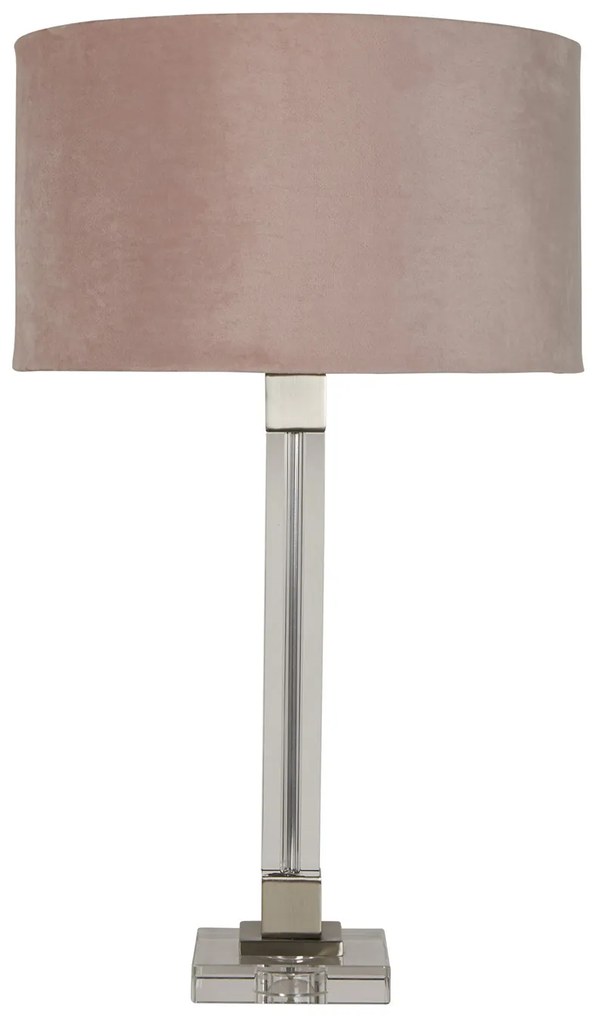 Lampada Da Scrivania Scarborough Acciaio Ottone Velluto Rosa 1 Luce E27