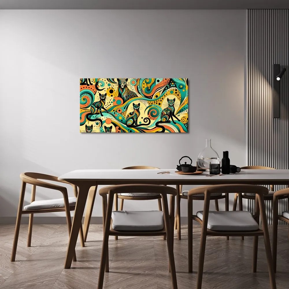 Quadro su tela – Gatti colorati