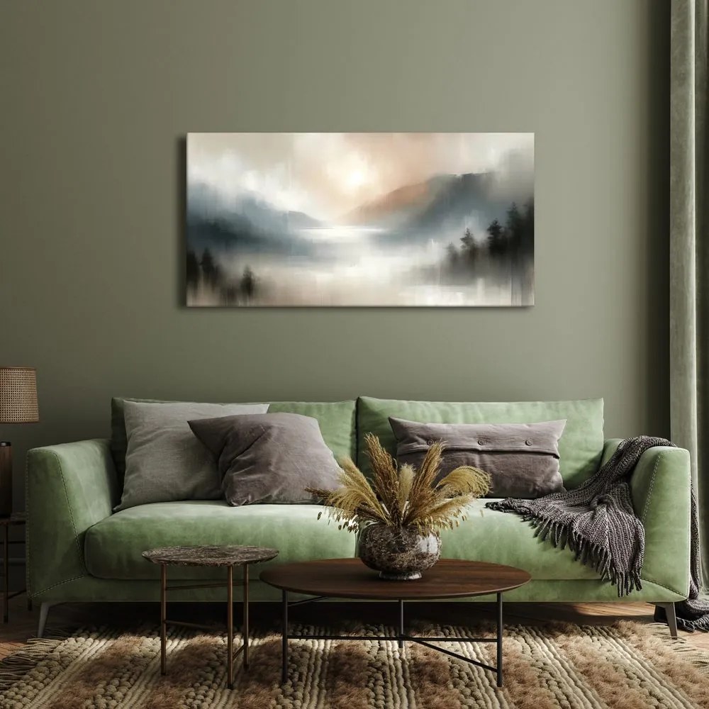 Quadro su tela – Valle silenziosa nella nebbia