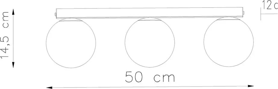 Lampada da soffitto nera con paralume in vetro ø 12 cm Umerta - Sollux