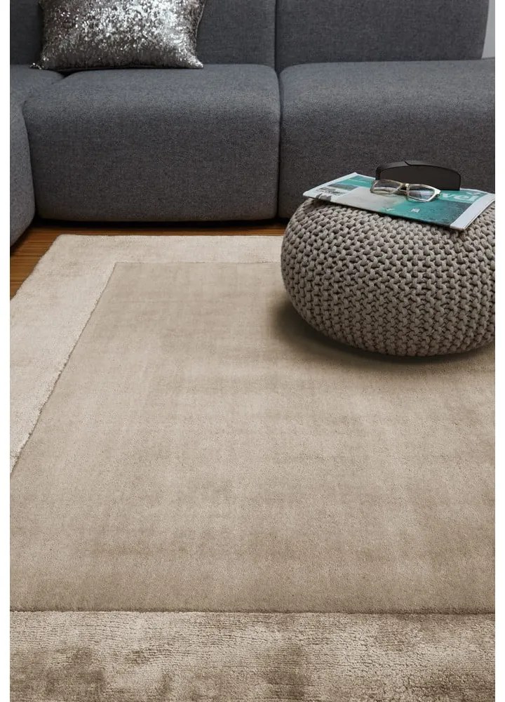 Tappeto marrone chiaro tessuto a mano con lana 80x150 cm Ascot - Asiatic Carpets