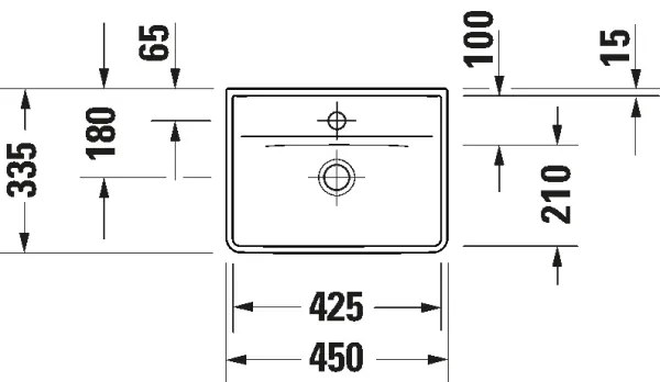 Duravit 738450041 - Lavabo sospeso D-NEO 45x33,5 cm ceramica/bianco lucido