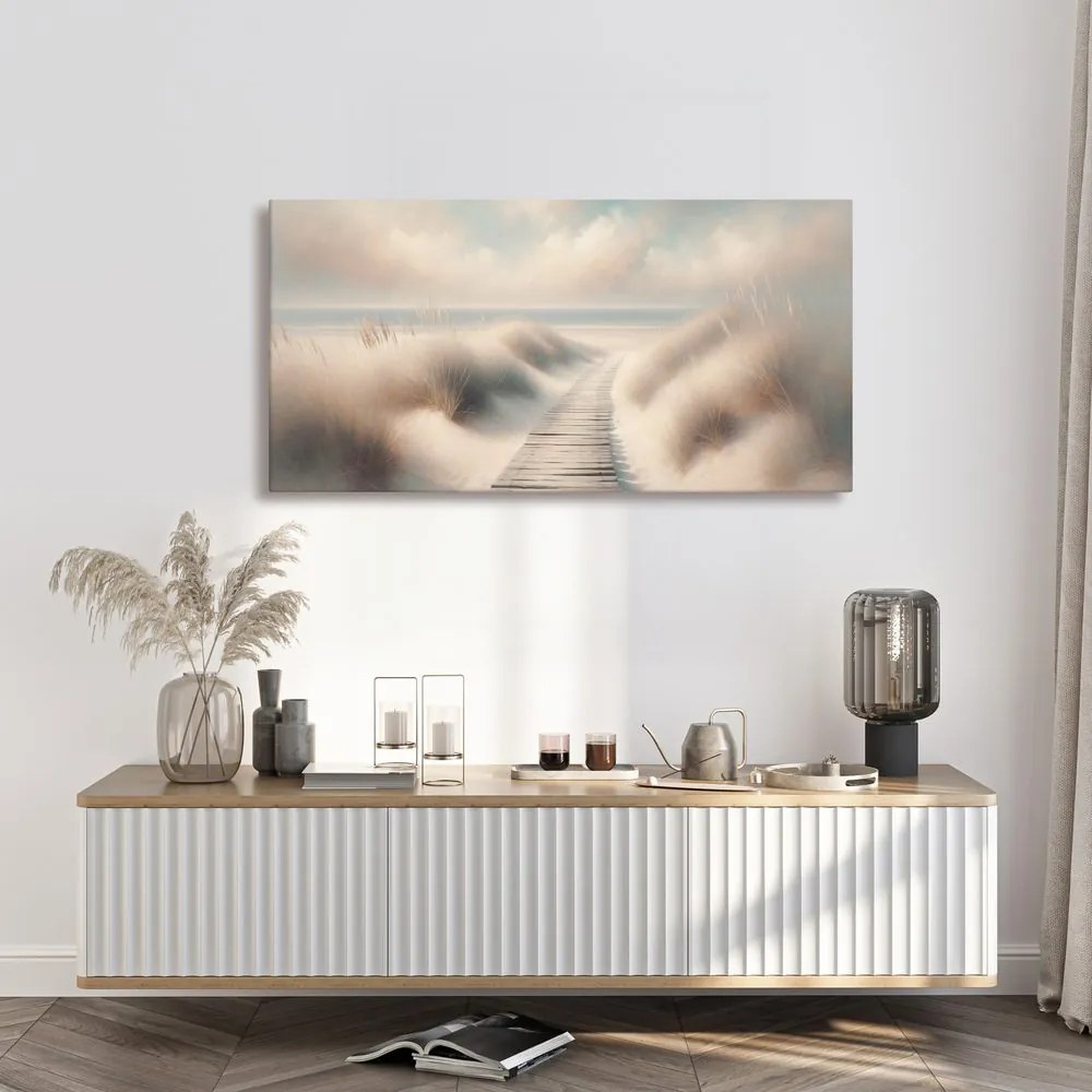 Quadro su tela – Sentiero di legno verso l’oceano