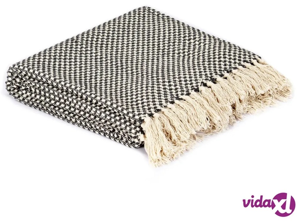 vidaXL Copriletto in Cotone 125x150 cm Antracite