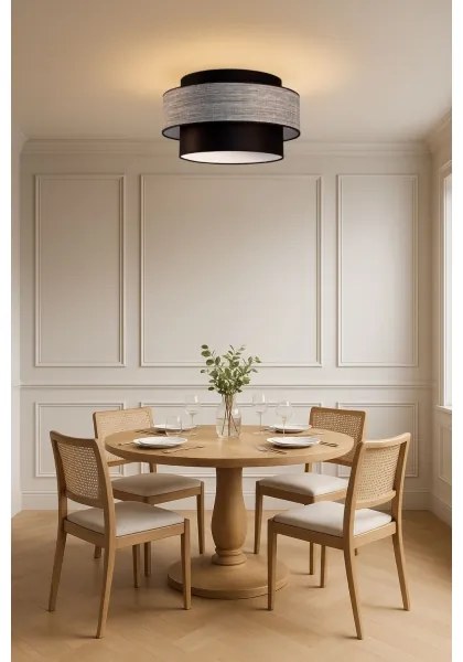 Plafoniera GRACE 1xE27/60W/230V diametro 40 cm nero/grigio