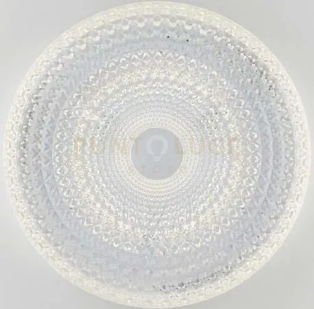 Plafoniera led unika bianca  con diffusore effetto diamantato 24w 2...