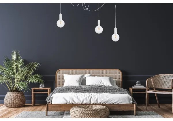 Lampadario a sospensione con filo MIROS 3xE27/60W/230V ragno bianco