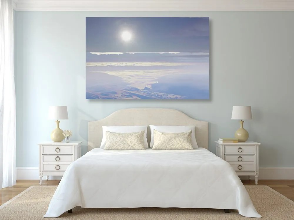 Stampa su tela – Montagne illuminate dal sole