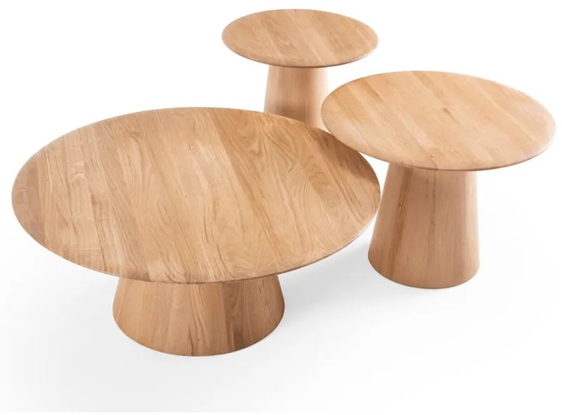 Tavolino rotondo in legno di quercia in colore naturale ø 80 cm Mushroom - Gazzda