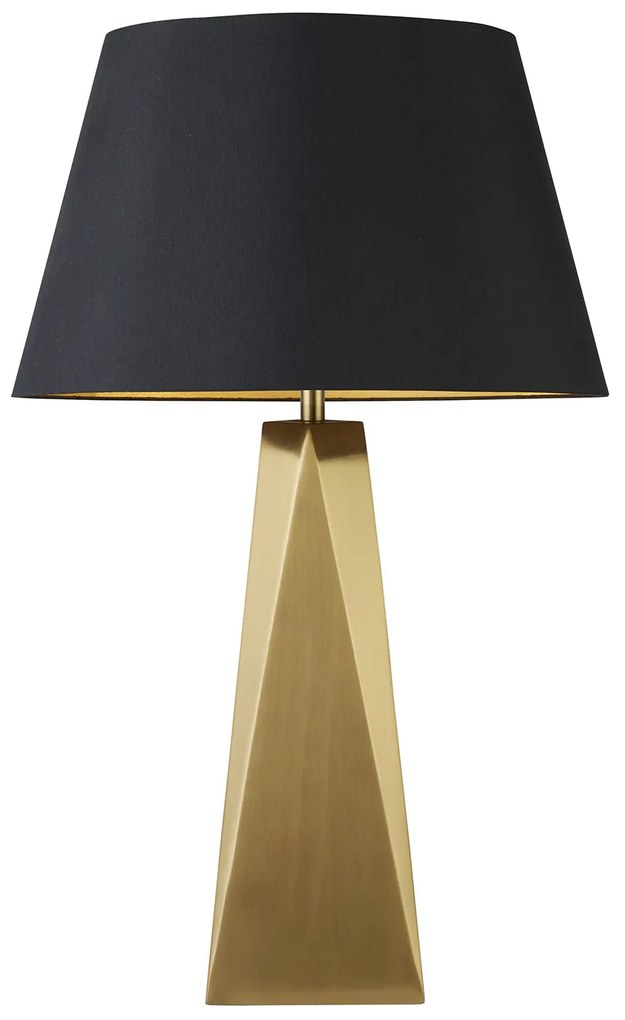 Lampada Da Scrivania Contemporanea Maldon Acciaio Nero Tessuto Oro 1 Luce E27