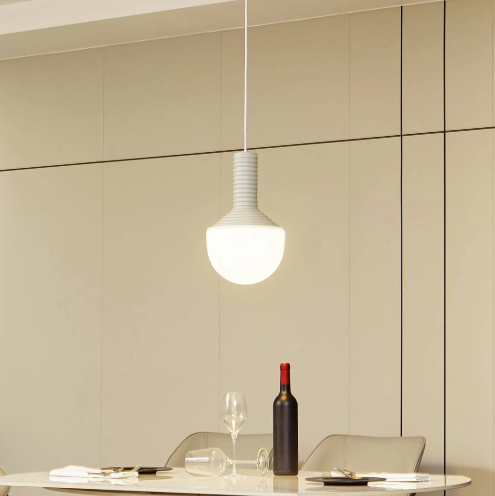 Lampada a sospensione Florine Lucande, dimmerabile, Alluminio / Grigio / Zincato, Soggiorno / Sala da pranzo, Ceramica, Design, Lampada a sospensione