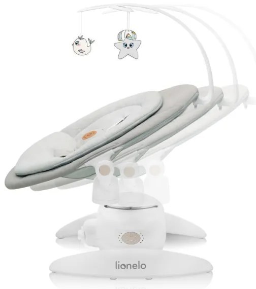 Lionelo - Dondolo per bambini con melodia MELL Beige Sand 4xAA + telecomando
