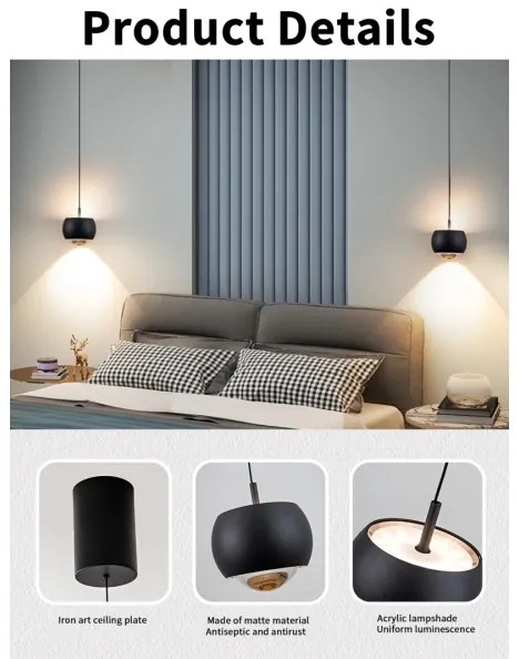 Immax NEO 07219L - Lampadario LED dimmerabile DORMINE 6W/230V opaco nero Tuya +TC