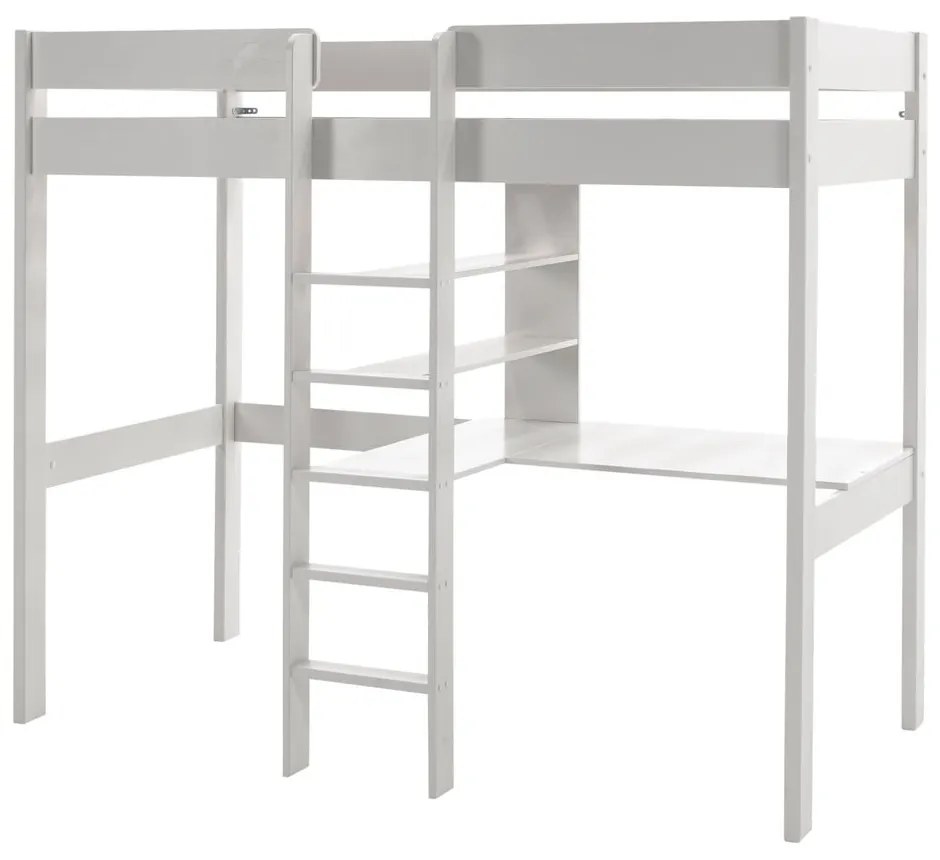 Letto bianco rialzato per bambini 90x200 cm Pino - Vipack
