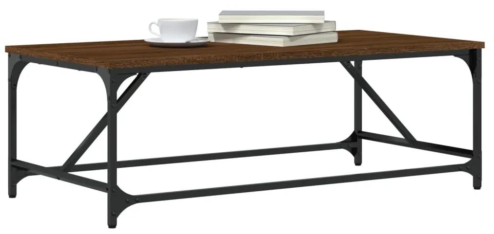Tavolino da salotto rovere marrone100x50x35cm legno multistrato