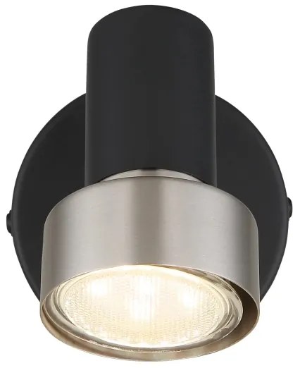 Globo 57917-1N - Faretto da parete MASON 1xGU10/25W/230V nero/argento