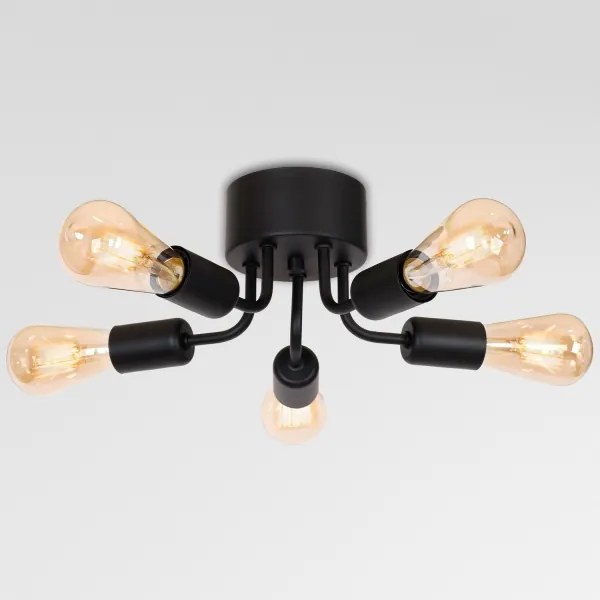 Lampadario a plafone BRENDA 5xE27/60W/230V nero