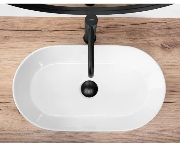 REA-U9108 - Lavabo da appoggio LAYLA 30x53 cm in ceramica/bianco lucido