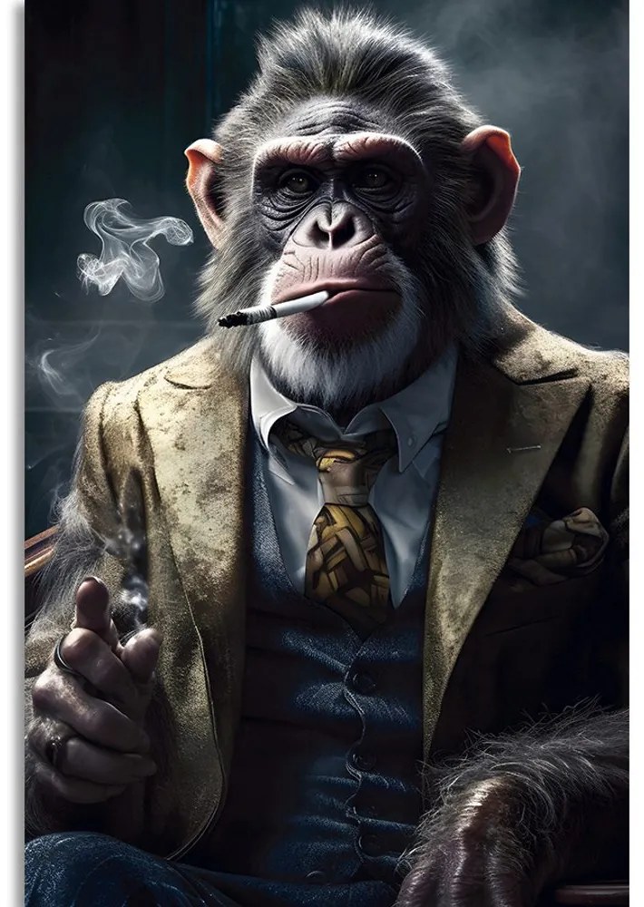 Quadro su tela – Gangster animale scimpanzé