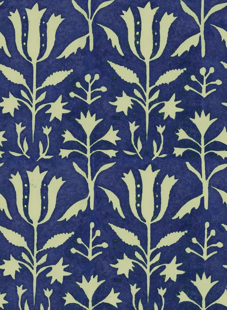 Mindthegap Carta da parati Tulipan - Indigo/ Beige