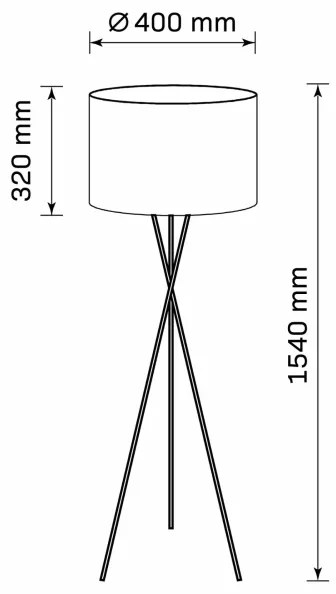 Lampada con piedistallo TEKLA 1xE27/20W/230V nero