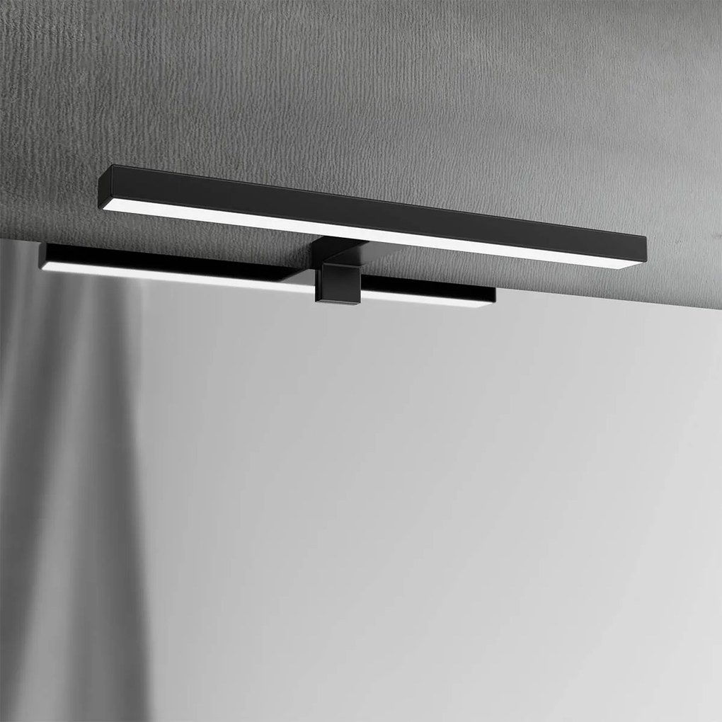 Lampada LED da Specchio 30cm Nera 4W - Doppia Installazione Colore Bianco Caldo 3.000K